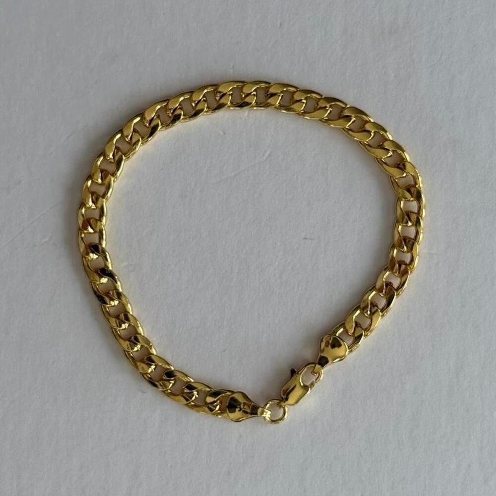 Y2K Gold Cuban Chain Bracelet – Stainless Steel, 8–9", Unisex, Brand New